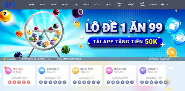 Nhà cái cung cấp đa dạng loại hình xổ số 3 miền