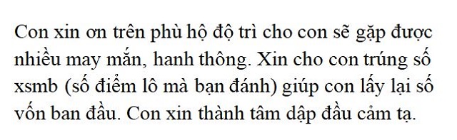 Bài khấn giải vận xui khi chơi xổ số