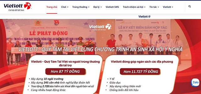 Truy cập vào trang chủ website chính thức của Vietlott Truy cập vào trang chủ website chính thức của Vietlott