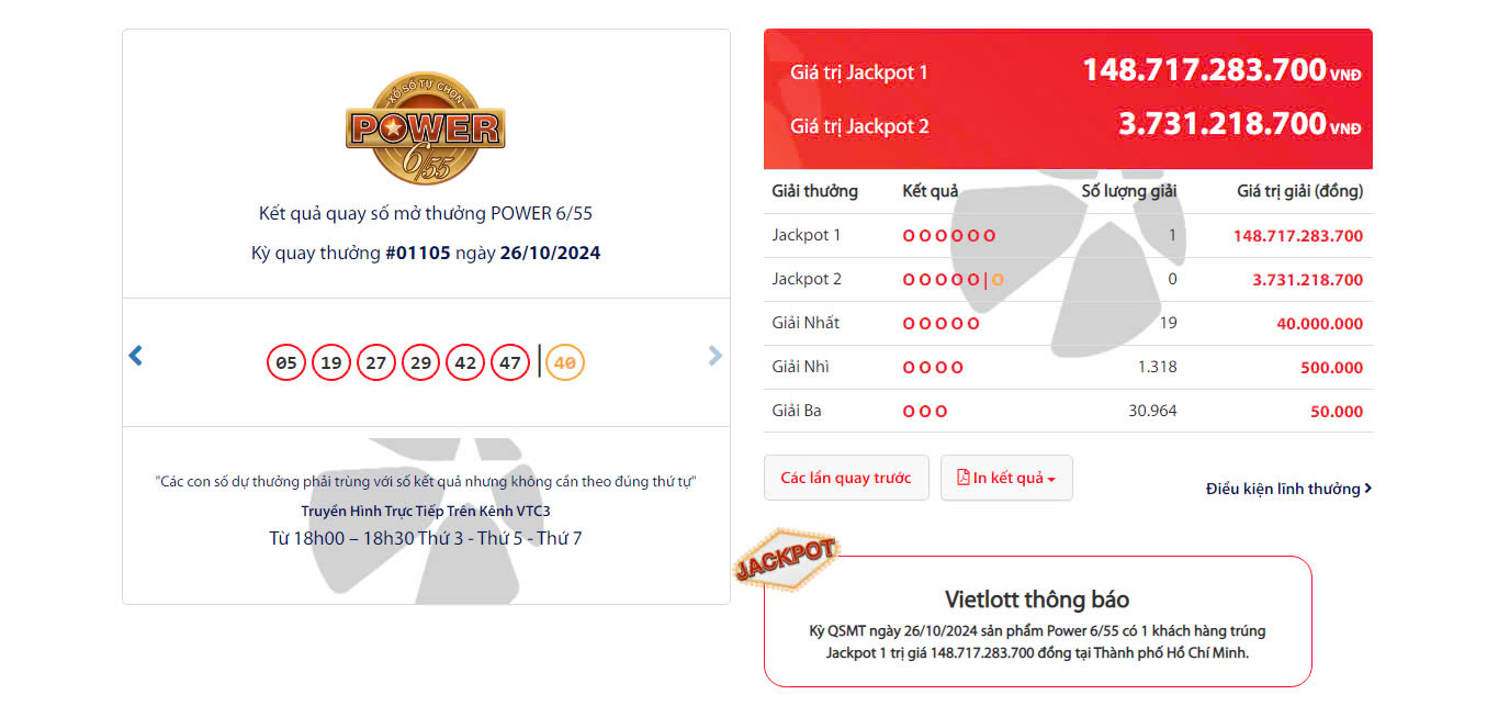 Xổ số Power diễn ra vào thứ 3, 5, 7 hàng tuần Xổ số Power diễn ra vào thứ 3, 5, 7 hàng tuần