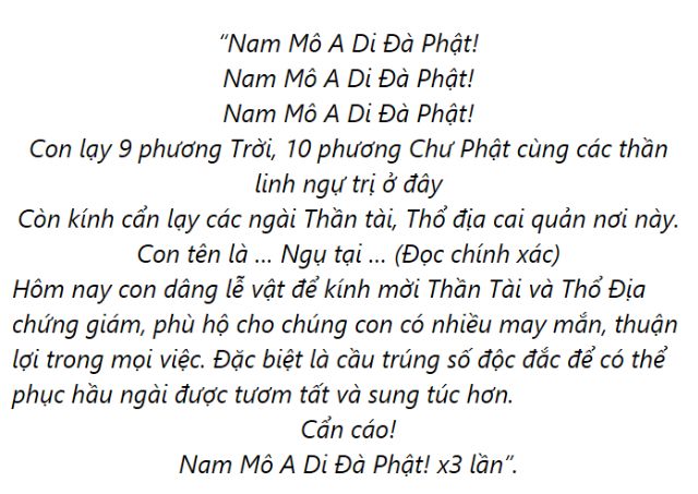 Hình ảnh minh họa văn khấn thần tài, thổ địa