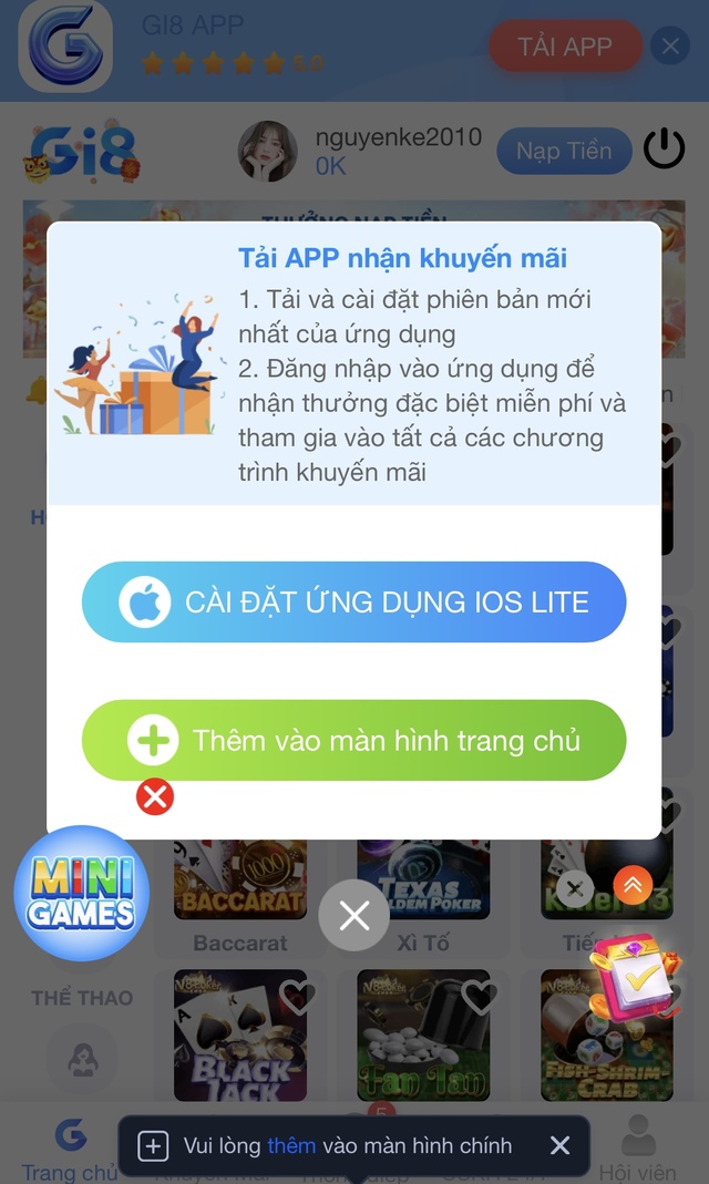 Bước 1: Tải app Gi8 về trên điện thoại Bước 1: Tải app Gi8 về trên điện thoại