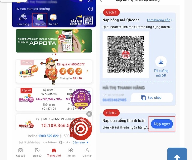 Bước 3: Bổ sung tài khoản ngân hàng và nạp tiền Bước 3: Bổ sung tài khoản ngân hàng và nạp tiền