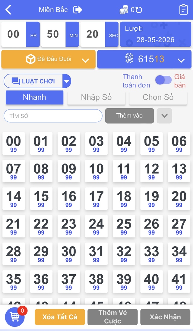 Bước 3: Chọn số và hoàn thành cược Bước 3: Chọn số và hoàn thành cược