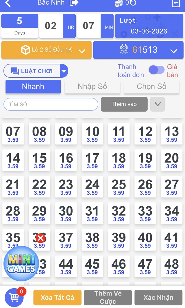 Bước 4: Chốt số và xác nhận cược Bước 4: Chốt số và xác nhận cược